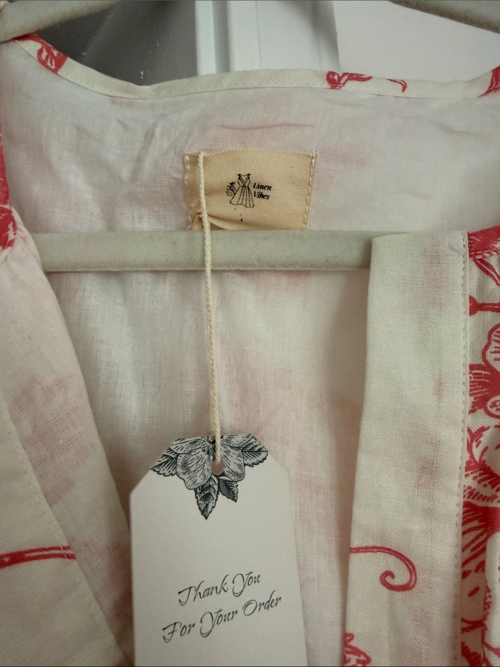 Linen Vibes Pink Floral Smocked Waist Maxi Dress - Picture 4 of 4